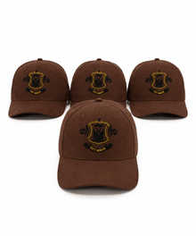 Brown Est. MMXXII baseball caps with crests