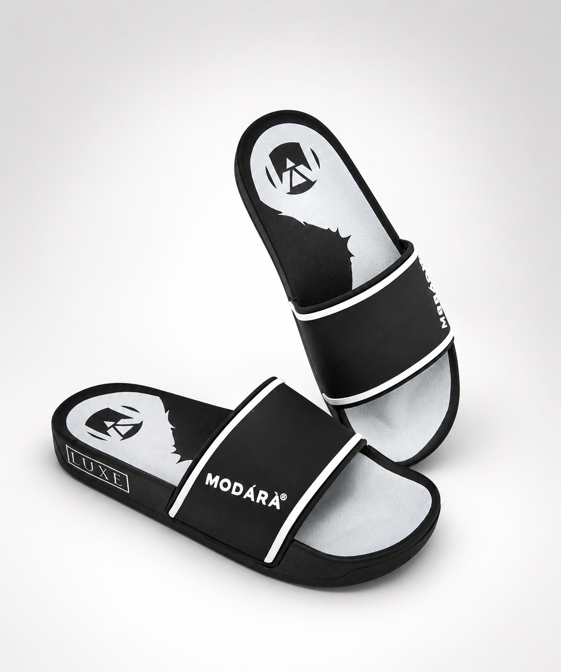 Modára Itele Oba Slide, Uniquely fashioned with White and Black