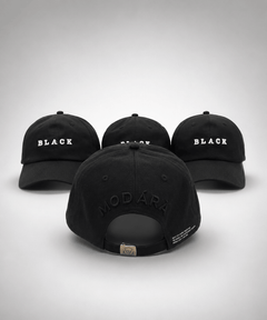 Modára vintage baseball cap with white 'BLACK' embroidery | Black