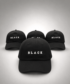 Modára vintage baseball cap with white 'BLACK' embroidery | Black