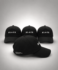 Modára vintage baseball cap with white 'BLACK' embroidery | Black